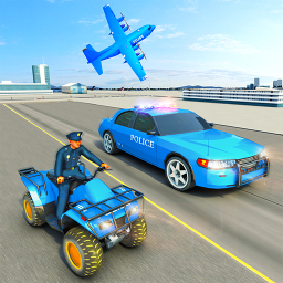 USA Police Car Transporter Games: Airplane Games