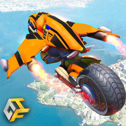 Real Flying Robot Bike : Robot Shooting Games