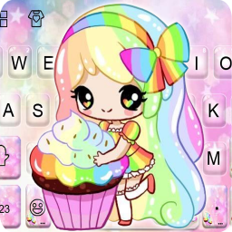 دانلود Colorful Cupcake Girl Keyboard Theme