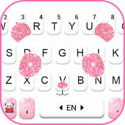 دانلود Glitter Pink Panda Keyboard Theme