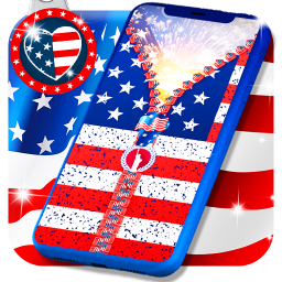 دانلود USA flag zipper lock screen