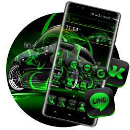 دانلود Neon Green Car Launcher Theme