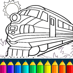 Train game: coloring book for kids