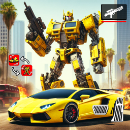 دانلود Futuristic robot car transform