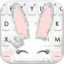 Silver Glitter Bunny Keyboard Theme