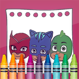 PJ Superheroes Masks Coloring