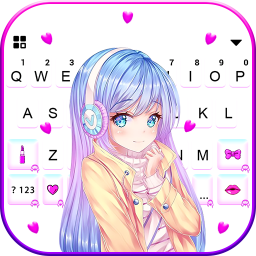 دانلود Pretty Anime Girl Keyboard Bac