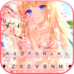 Cute Sakura Girl Keyboard Background