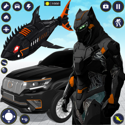 Shark Robot Car Transform Game