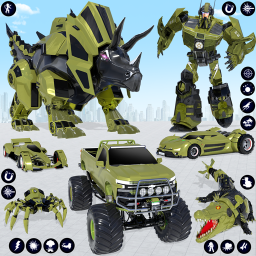 Army Truck Rhino Robot Car 3d