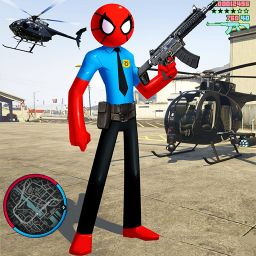 US Spider Police Stickman Rope Hero Strange Vegas