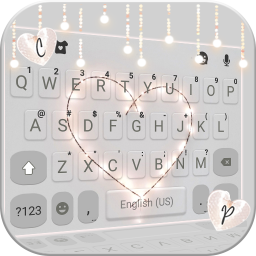 دانلود Fairy Lights Heart Keyboard Background