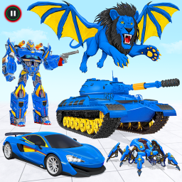 Army Tank Lion Robot Car Games