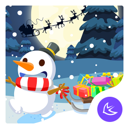 Merry Christmas Cute Snowman-APUS Launcher theme