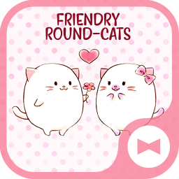 Cute Wallpaper Friendly Round-Cats Theme