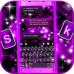 Neon Purple Bright Keyboard Theme