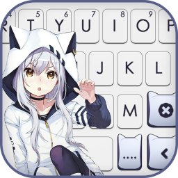 دانلود Cute Cat Girl Keyboard Background