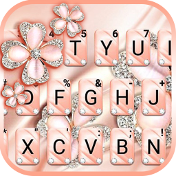 Coral Luxury Clover Keyboard Theme