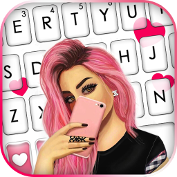 دانلود Pink Selfie Girl Keyboard Back