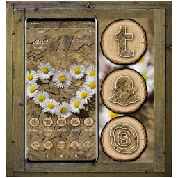 دانلود Flower Heart Wooden Theme