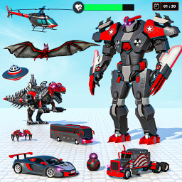 Police Dragon Robot Car Games