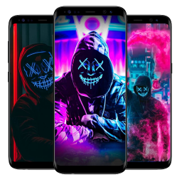 Cool Neon Mask HD Wallpaper - Neon Mask Wallpaper