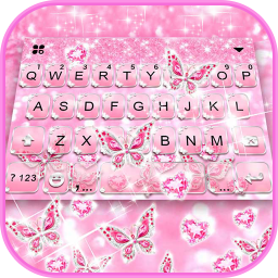 Pink Butterfly Gravity Keyboard Theme