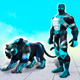 Flying Panther Robot Hero Game