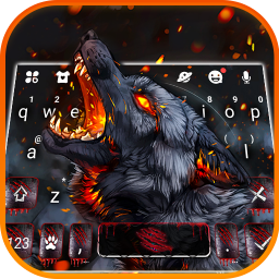 دانلود Flaming Wolf Keyboard Theme