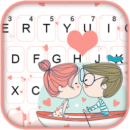 Couple Kiss Doodle Keyboard Theme