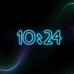 دانلود Neon Digital Clock Wallpaper