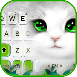 White Cute Cat Keyboard Theme