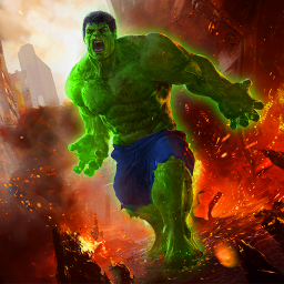 Incredible Monster Muscle Green Hero City Battle