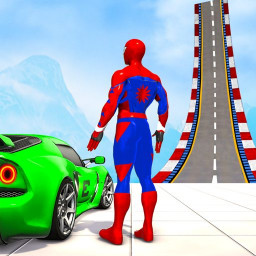 Spider car stunt: 3D mega ramp