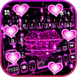 دانلود Sparkling Hearts 3d Keyboard Theme