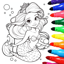 دانلود Mermaid Coloring:Mermaid games