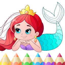 دانلود Mermaid coloring book gradient