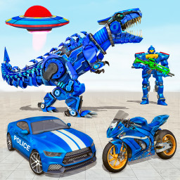 Police Dino Robot Car Game 3d