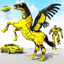 Flying Horse Robot: Muscle Car transform Game