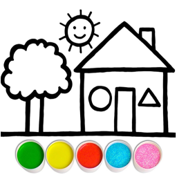 دانلود Glitter House coloring for kid