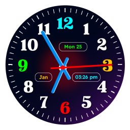 دانلود Neon Analog Clock Wallpaper