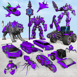 Police Tiger Robot Car Game 3d