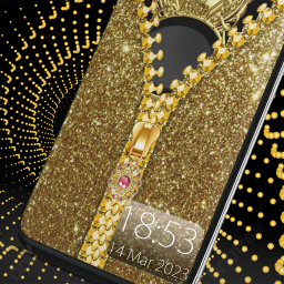 دانلود Gold Zipper Lock Screen