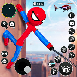 Flying Stickman Rope Hero Game