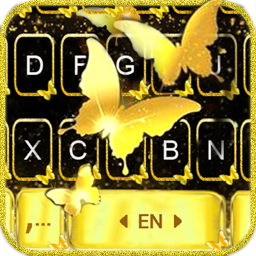 دانلود Golden Butterfly Keyboard Them