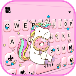 دانلود Pink Unicorn Donut Keyboard Th