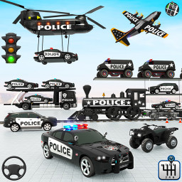 US police Cars Transport truck