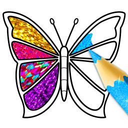 دانلود Glitter Butterfly Coloring - L