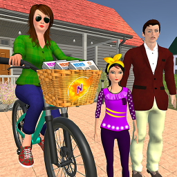 دانلود Working Mom Paper Girl: Virtual Mother Family Game