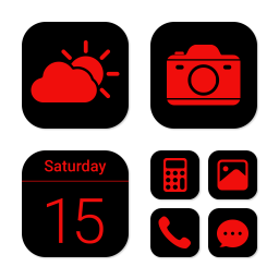 دانلود Wow Red Black Theme, Icon Pack